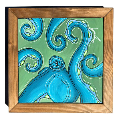 MATCHA OCTO - CANVAS ORIGINAL WITH CUSTOM FRAME 15" X 15"