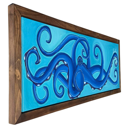 AZURE OCTO - CANVAS ORIGINAL WITH CUSTOM FRAME 19.5" X 51.5"