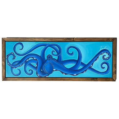 AZURE OCTO - CANVAS ORIGINAL WITH CUSTOM FRAME 19.5" X 51.5"