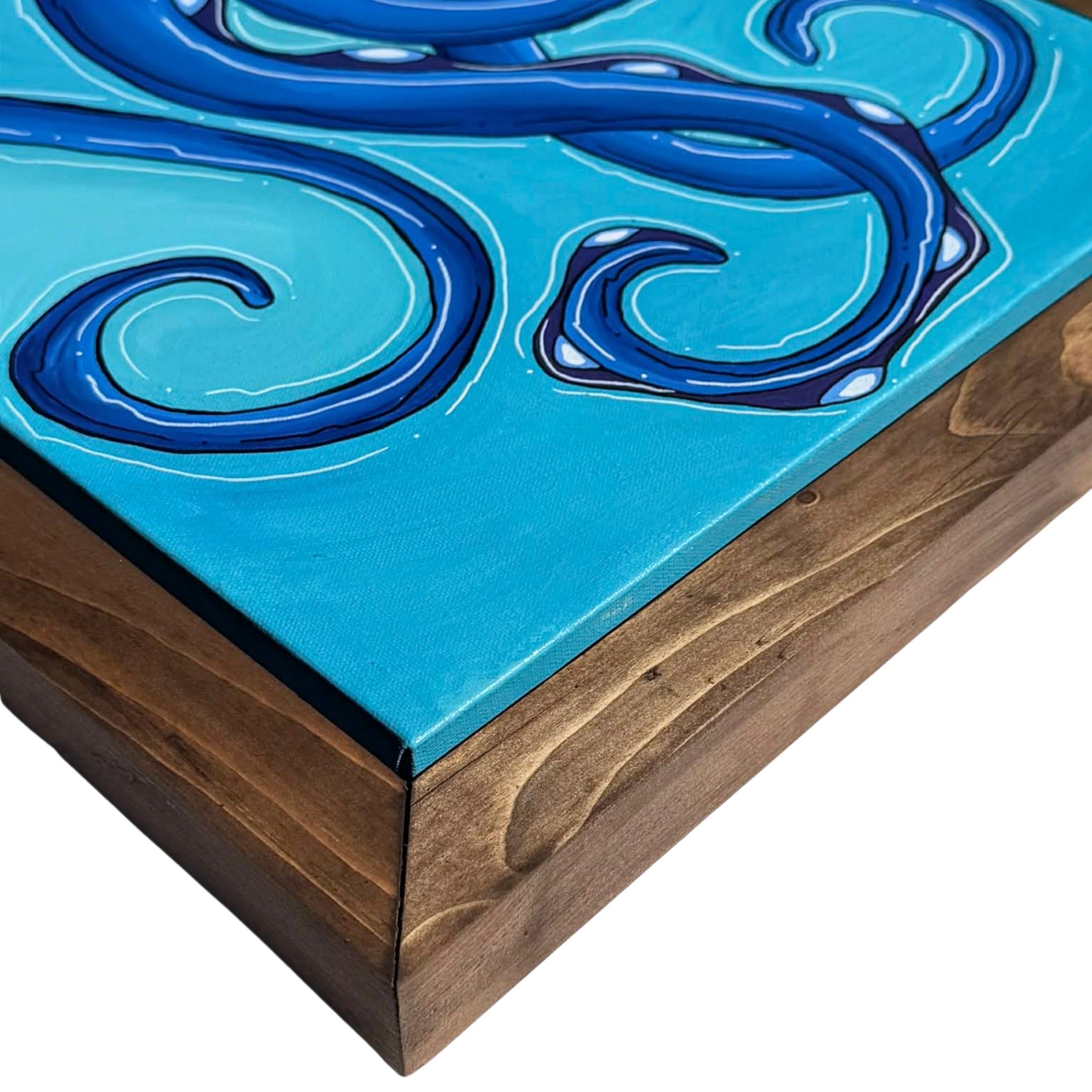 AZURE OCTO - CANVAS ORIGINAL WITH CUSTOM FRAME 19.5" X 51.5"