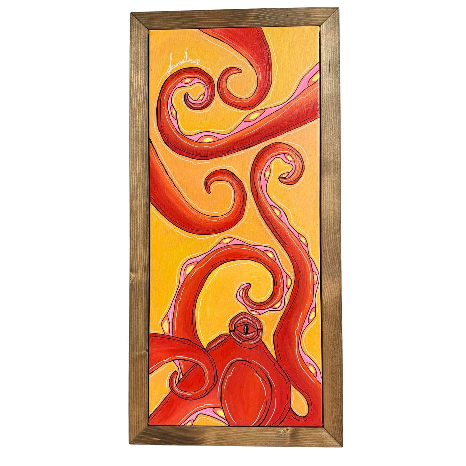 SUNBURST OCTO - CANVAS ORIGINAL WITH CUSTOM FRAME 15" X 31"