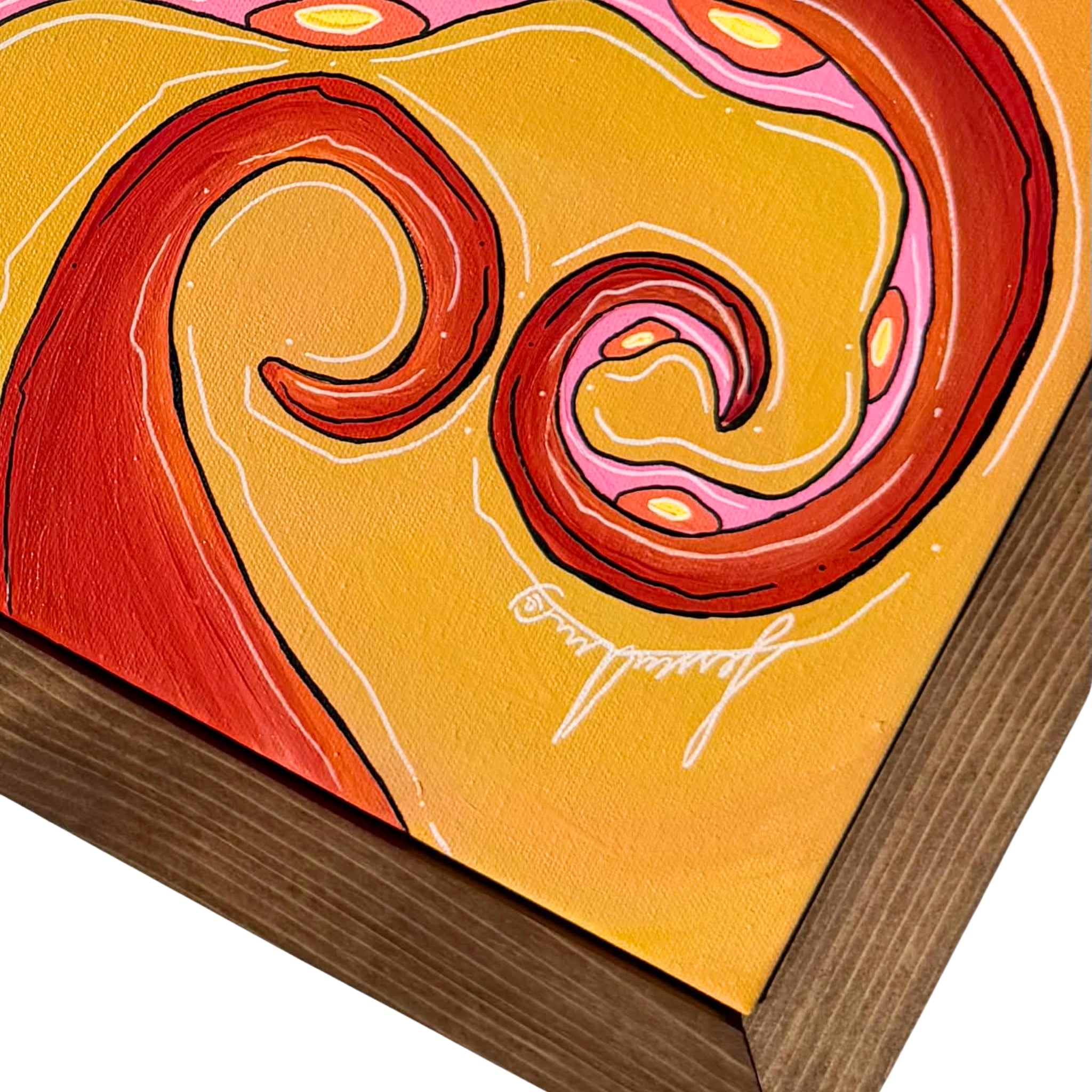 SUNBURST OCTO - CANVAS ORIGINAL WITH CUSTOM FRAME 15" X 31"