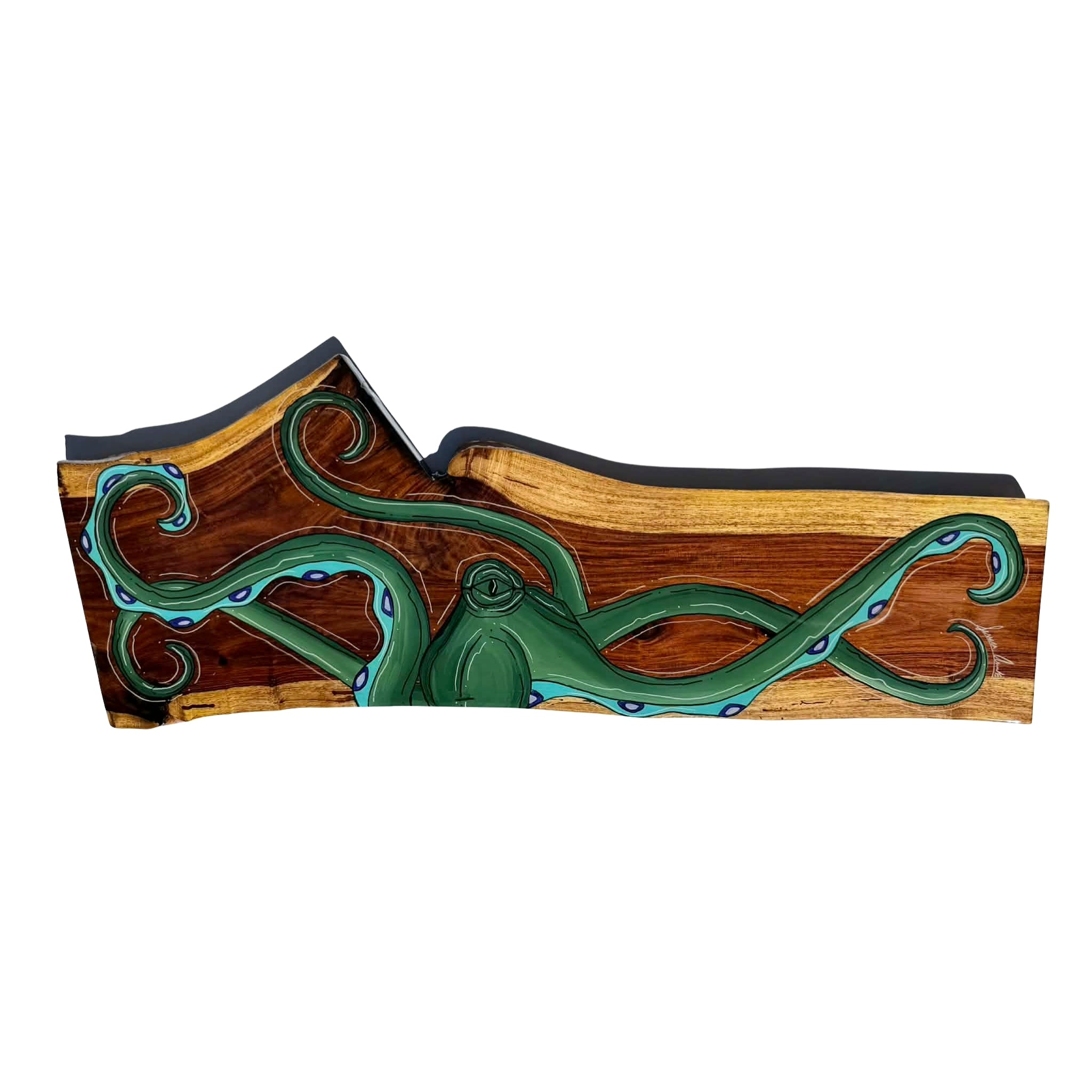 GREEN HORIZONTAL OCTO - LIVE EDGE WOOD 12" X 35"