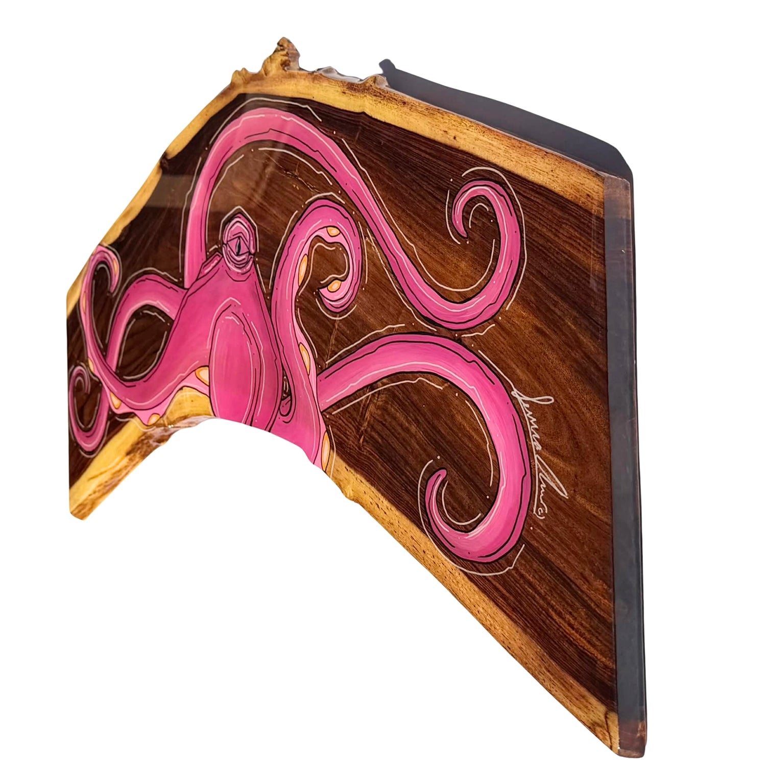 PINK HORIZONTAL OCTO - LIVE EDGE WOOD 11.5" X 28"