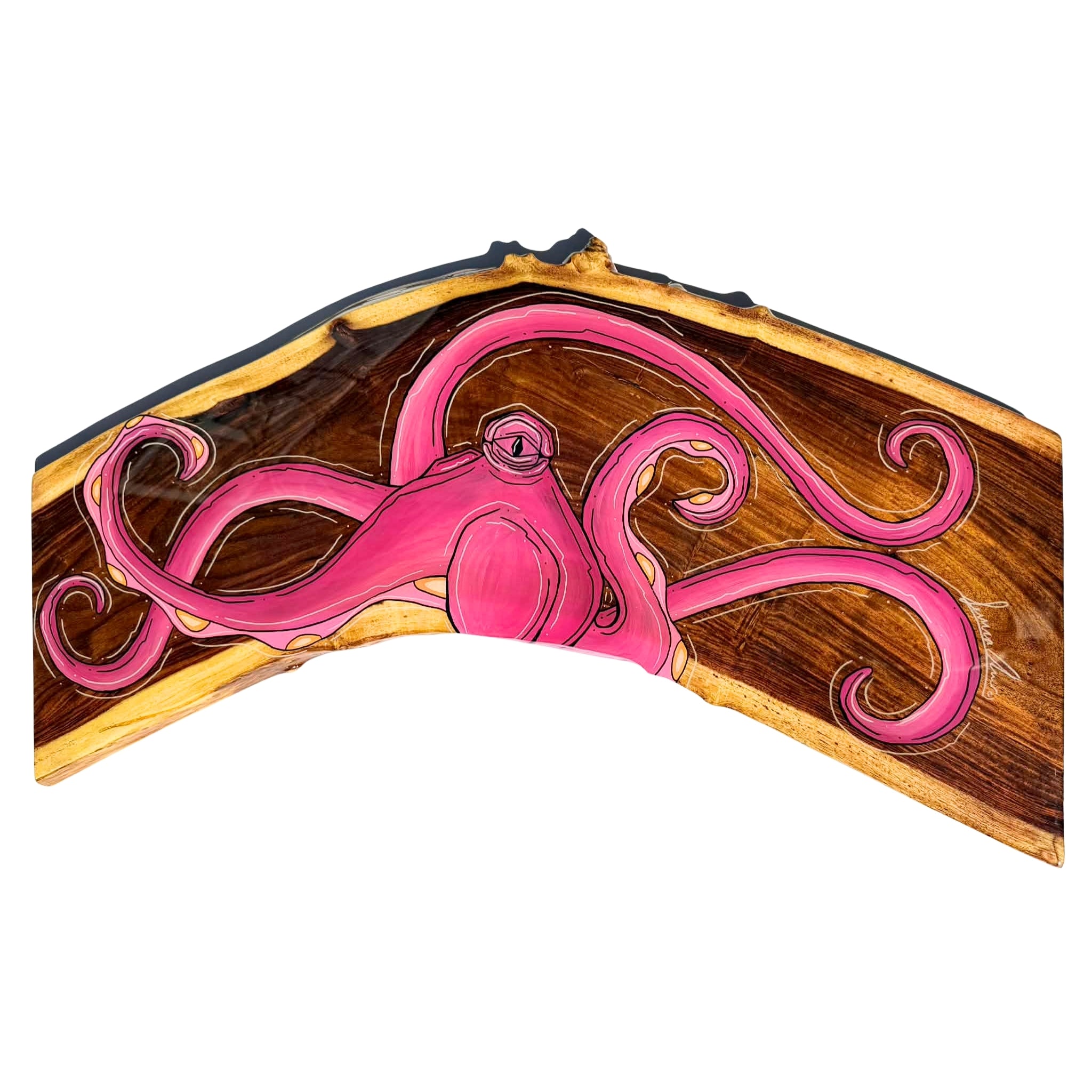 PINK HORIZONTAL OCTO - LIVE EDGE WOOD 11.5" X 28"