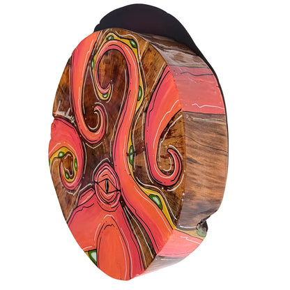 RED OCTO - LIVE EDGE ROUND 11" X 11"