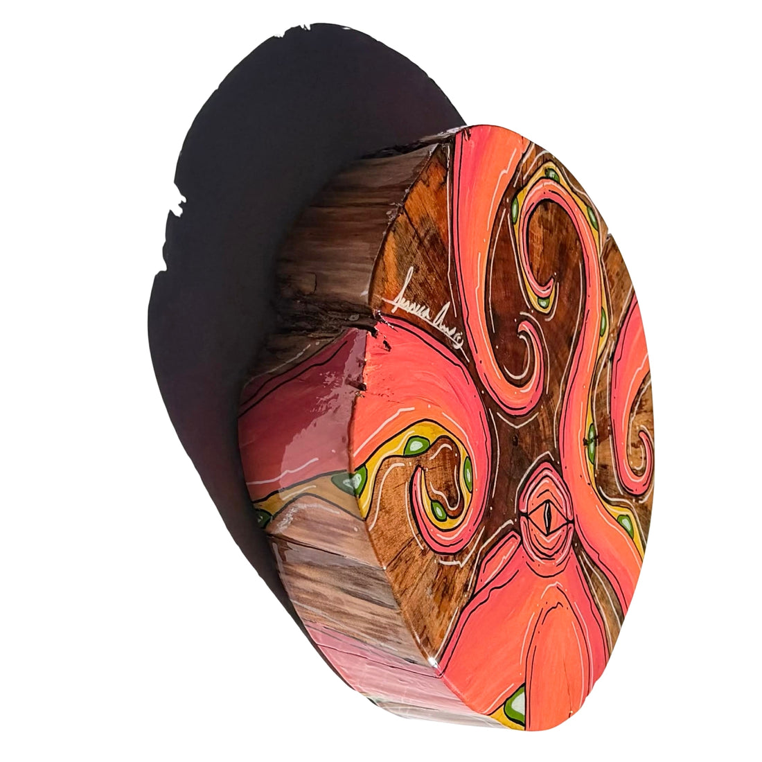 RED OCTO - LIVE EDGE ROUND 11" X 11"