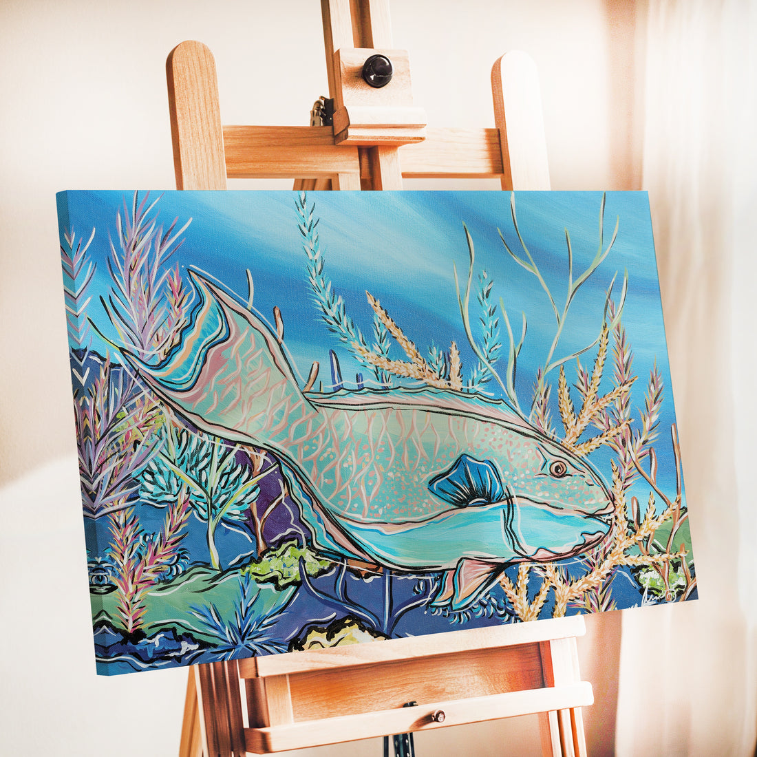 Parrotfish In The Reef Print