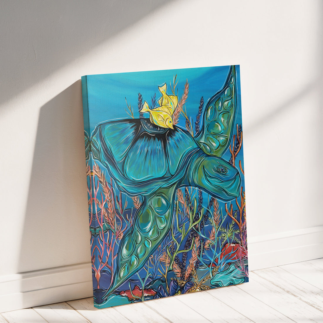 Sea Turtle In The Reef Print