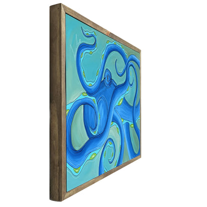 Blue Tentacles Octo Framed 18x24&quot;