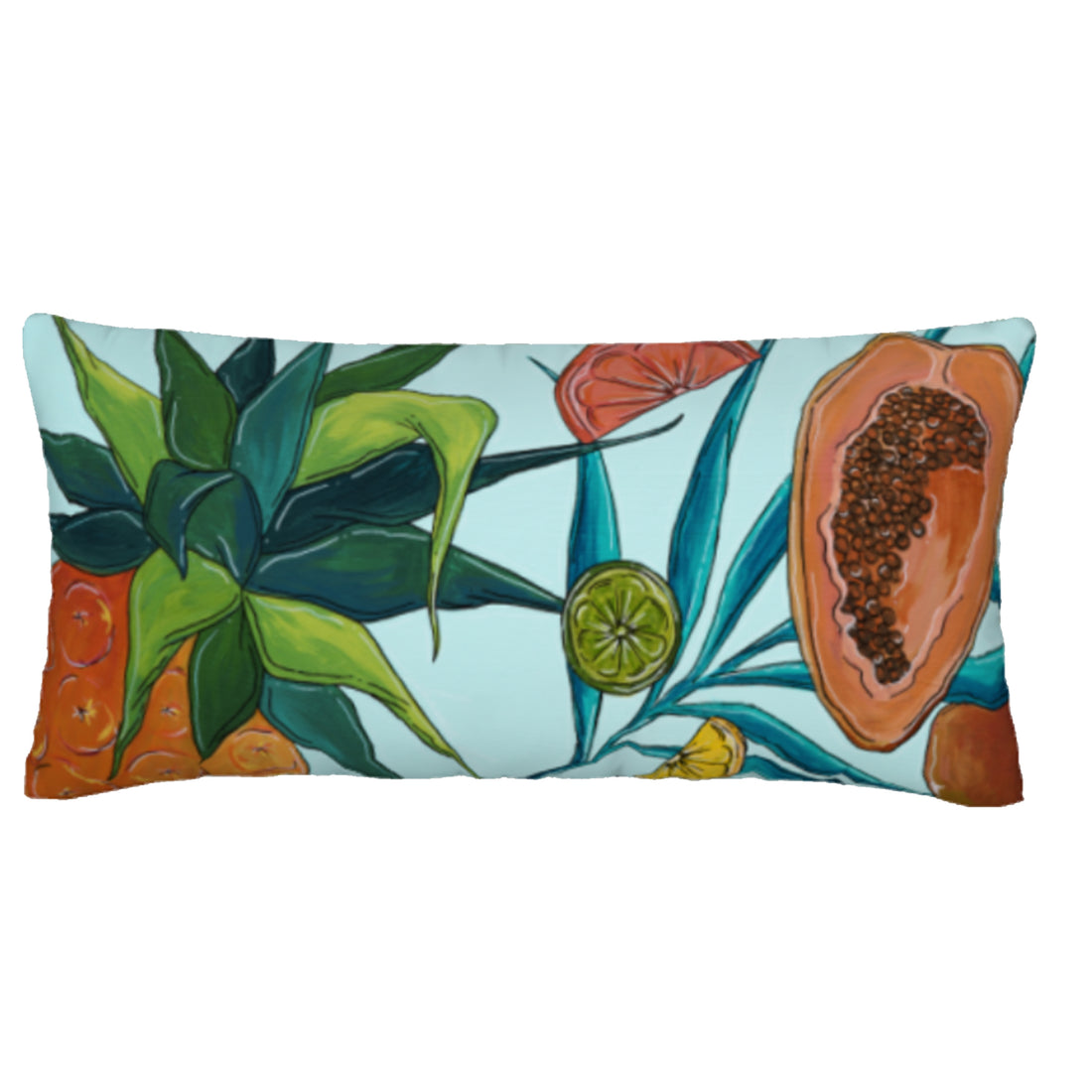 Caribbean Fruits +Caribbean Florals Pillow Case