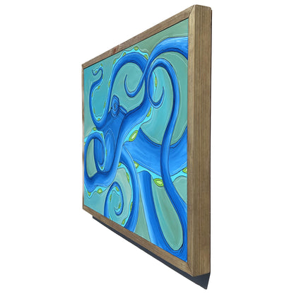 Blue Tentacles Octo Framed 18x24&quot;