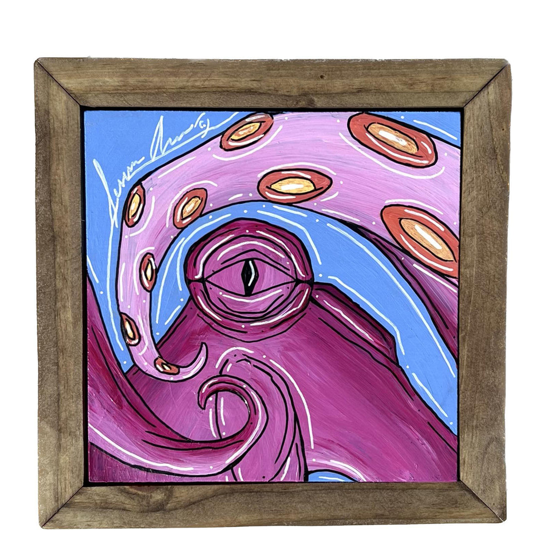 Pink Octo Mini Framed 6x6&quot;