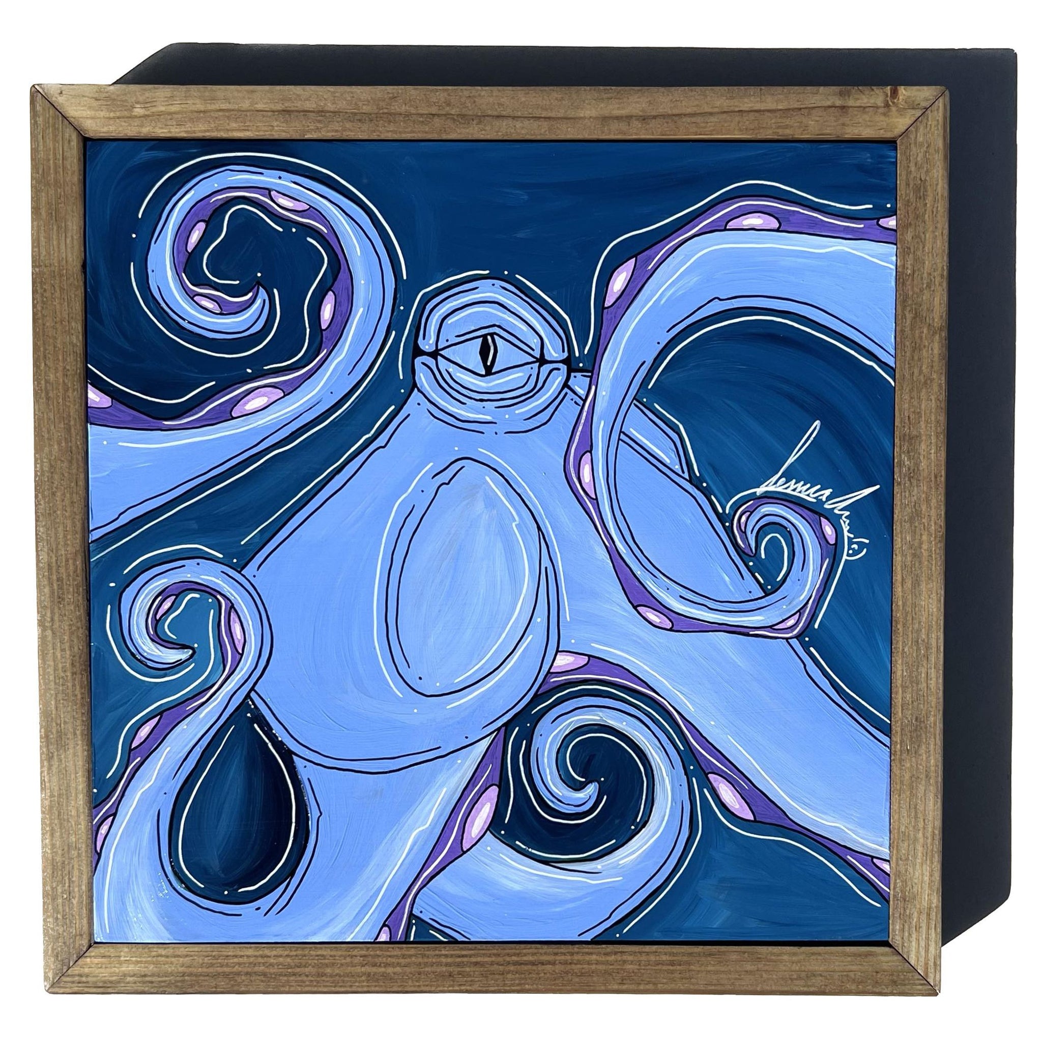 Periwinkle Octo Framed 12x12&quot;