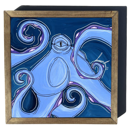 Periwinkle Octo Framed 12x12&quot;